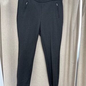 Women’s Dark Charcoal Stretch Ponte Pants with Zip Pockets